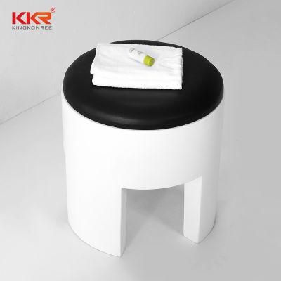 Good Quality White Matte Solid Surface Bathroom Shower Stool