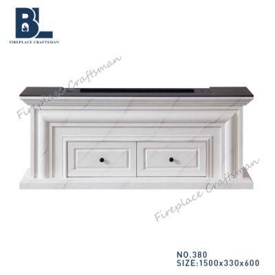 Home Appliance Marble Top Modern Electric Fireplace Mnatel Cabinet TV Stand with Water Vapor Insert