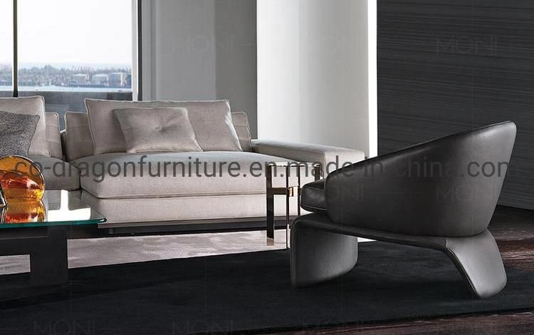 Luxury Home Furniture Steel Frame Leather Leisure Chair with Arm