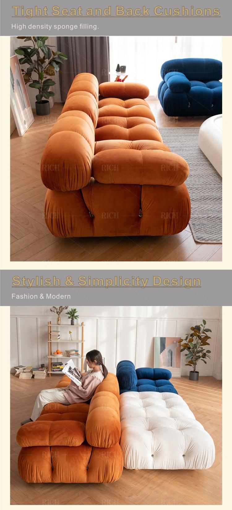 Modern Furniture Living Room DIY Fabric Loveseat Sofa Set