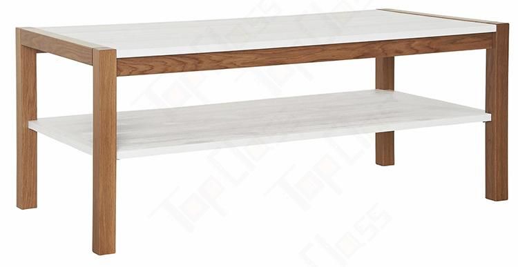 Minimalist 2-Tier Wood Living Room Coffee Table