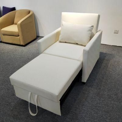 European White Cotton Linen Sofa Back Foldable Sofa Bed