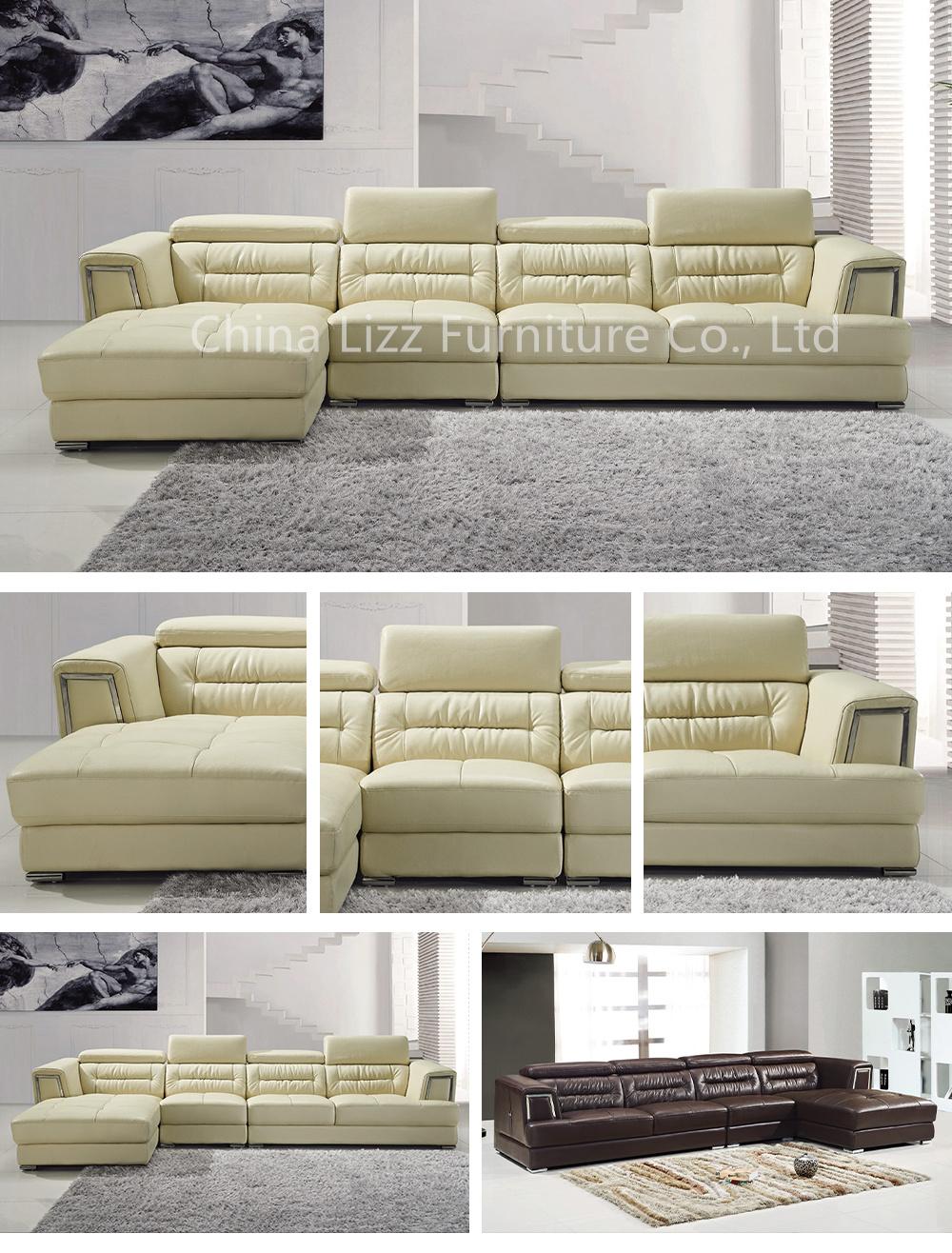 L Shape Modern Home Furniture Leather Corner Sofa