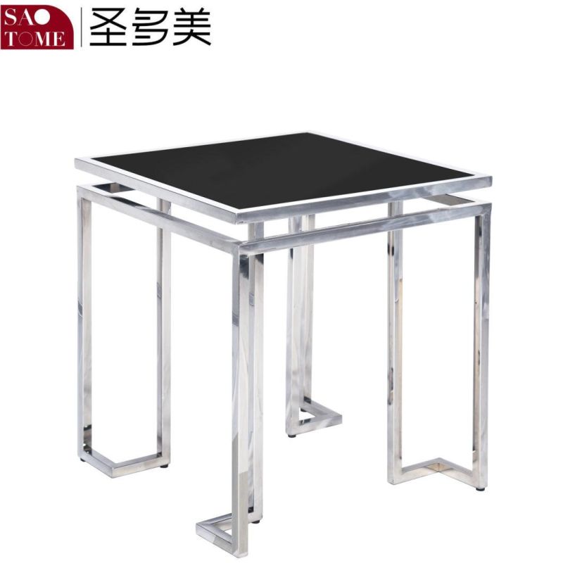 Household Black Glass Small End Table