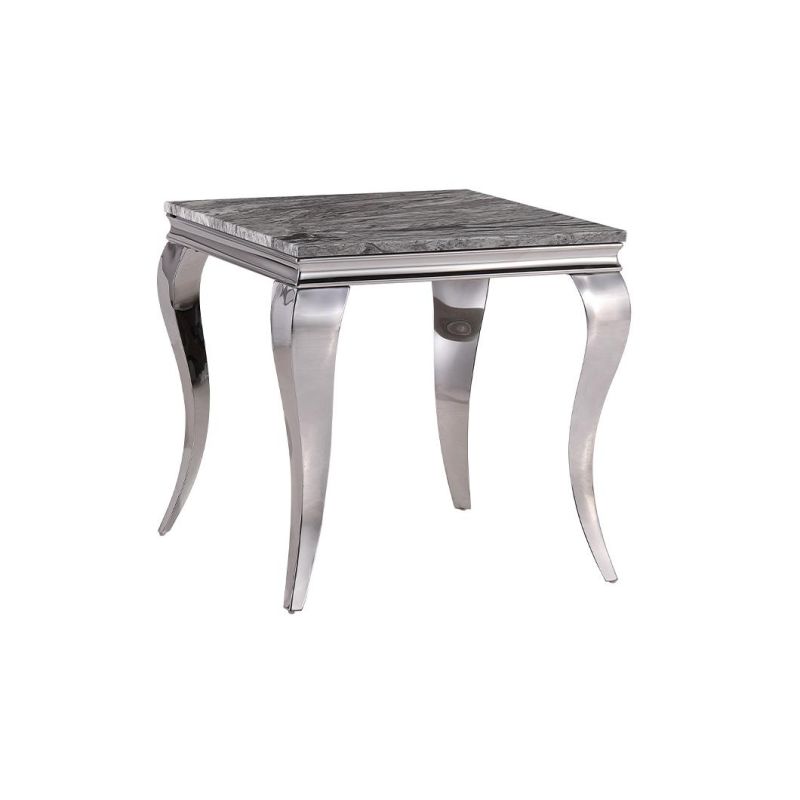 New Arrive Living Room Stainless Steel Furniture Coffee Table and Side Table with Marble Glass Top