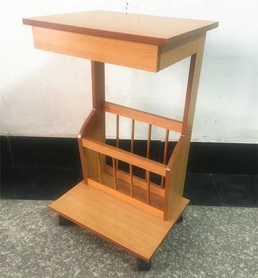 Customized Factory Direct Sell Indoor Living Room Magazine Coffee Sidetable with Snack Rack