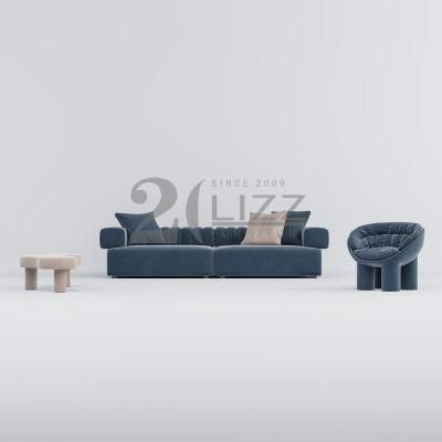 Fashionable Nordic Design Living Room Wood Furniture Sectional Velvet Couch Sofa Set with Sofa Chair