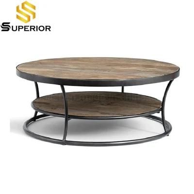 Hotel Furniture Metal Frame Wood Top Coffee Table