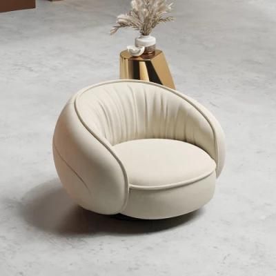 Modern Nordic Italian Luxury Velvet Single Sofa Recliner Lounge Chair