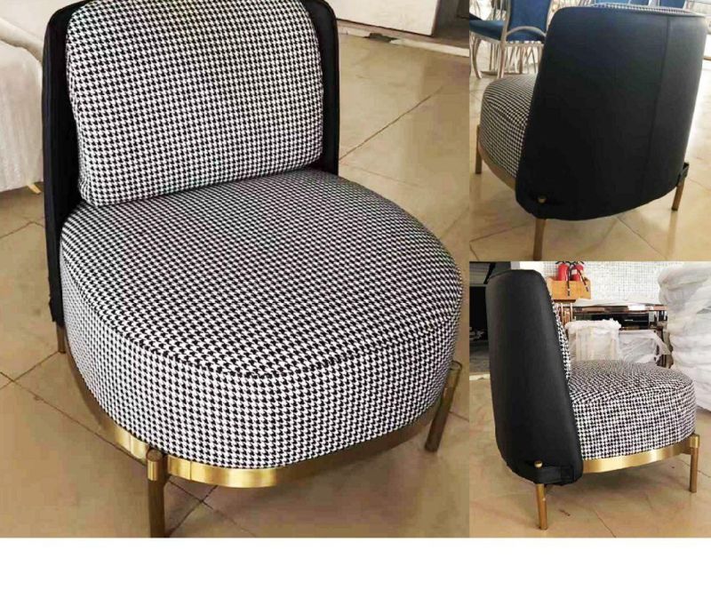 Classic Modern Home Swallow Gird Stainless Steel Single Sofa Chair