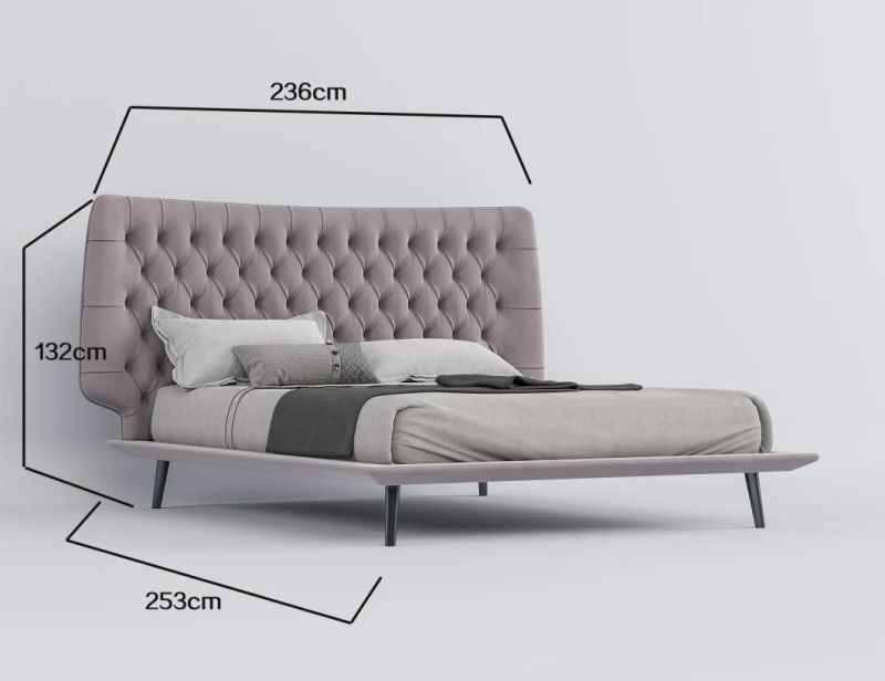 Solid Wood Bedroom Furniture Set China Modern Luxury Villa Home Bedding Fabric King Size Bed