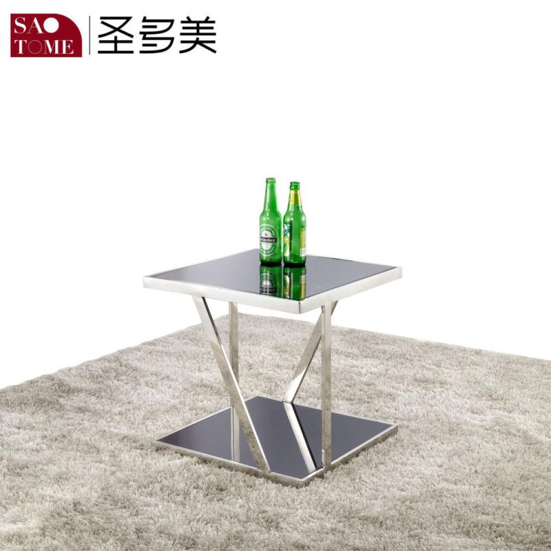 Modern Simple Living Room Furniture White or Black Glass Square End Table