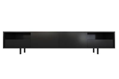 Factory Price Melamine Board Black Simple TV Cabinet / Stand