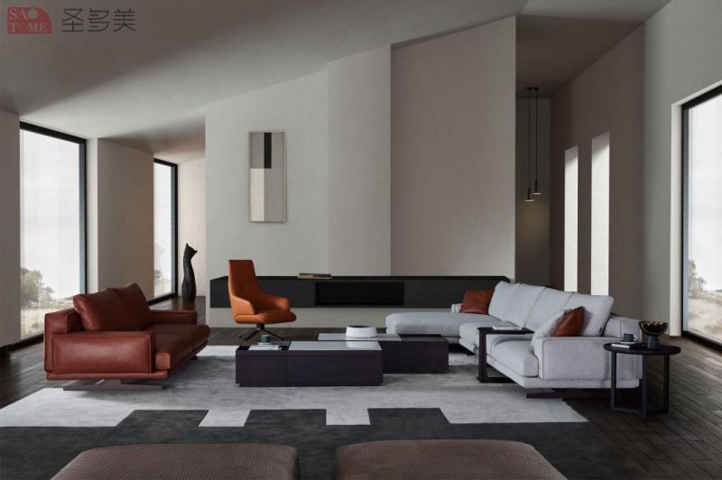 Low Back Genuine Leather Carton Packed 4440*1830*700mm Dining Furniture Sofas
