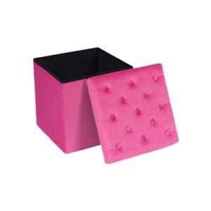 Knobby Foldable Ottoman Storage Box, Square Cube Fabric Storage Ottoman