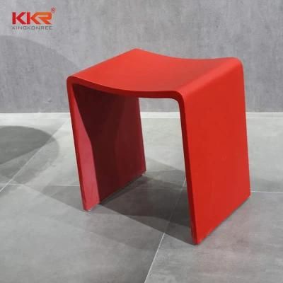 Modern Bathroom Shower Bench Acrylic Solid Surface Red Stool
