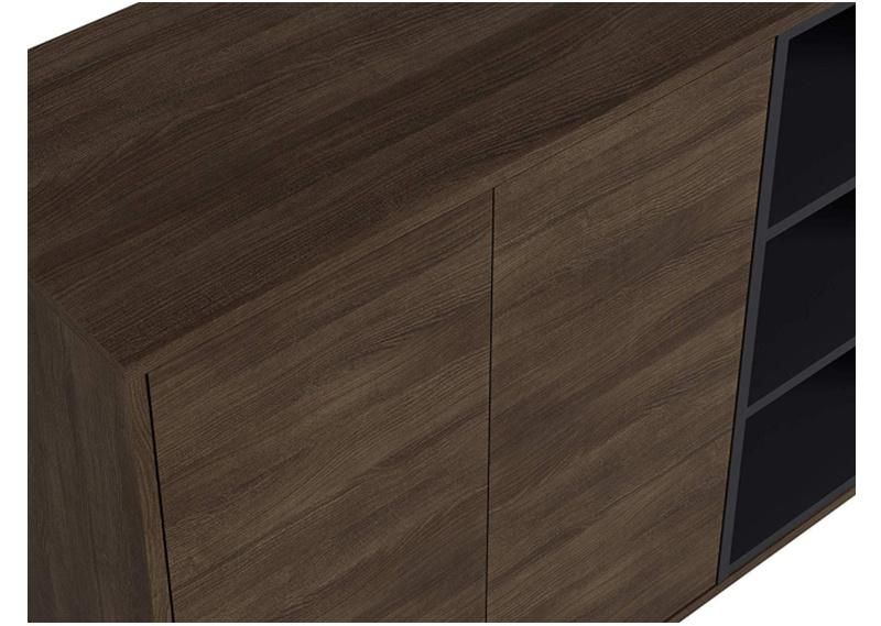 Home Porch Modern Simple Steel-Wood Three-Compartment Storage Cabinet with Doors 0352