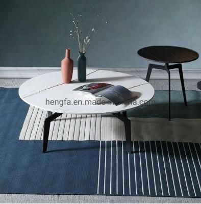 Modern Simplicity Living Room Furniture Steel Frame Marble Side Table