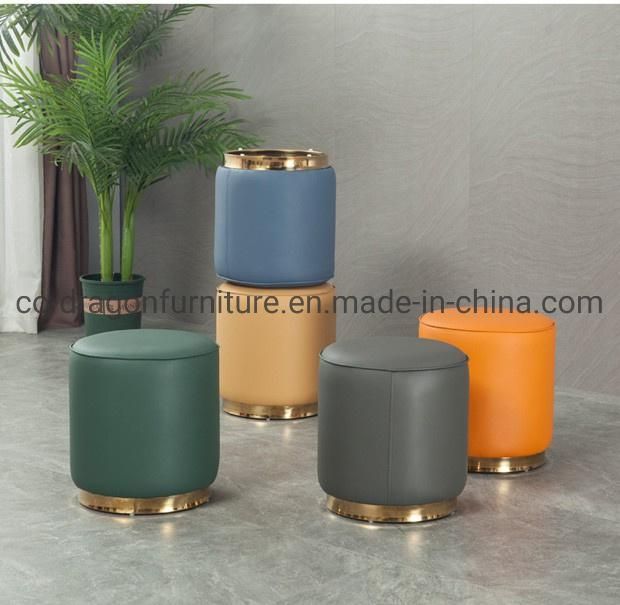 Modern Luxury Living Room Furniture Leather Round Stool Sets