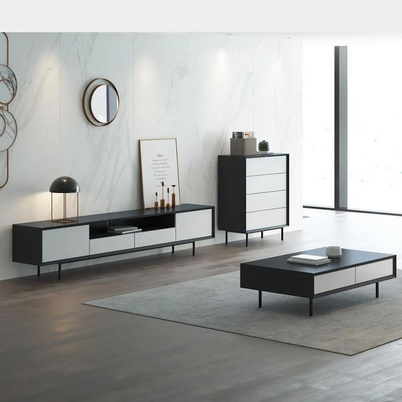 Italian Luxury Design TV Stand Living Room Furniture Wooden Frame Corner TV Cabinet