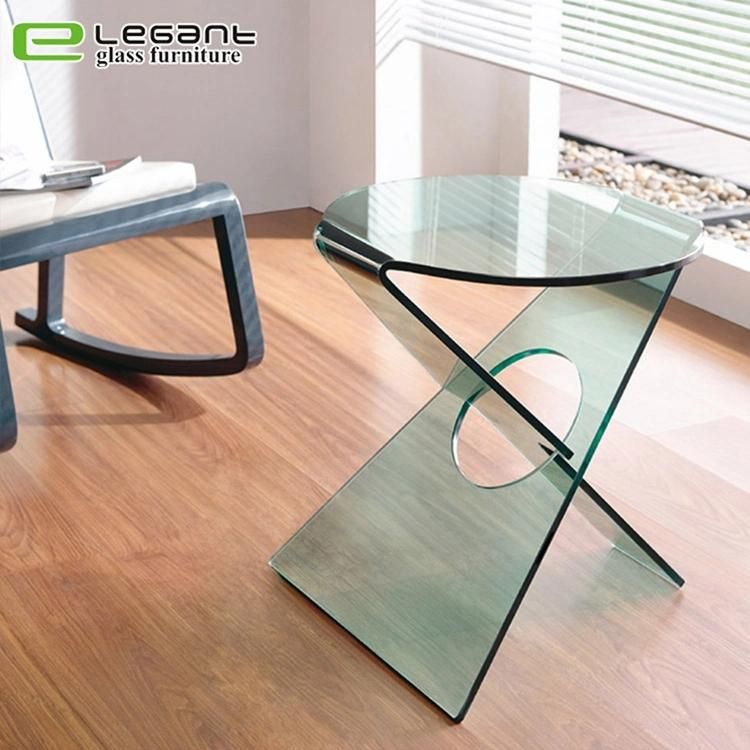 S Shape Glass Stand in Living Room Furniture