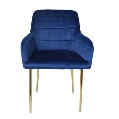New Design Living Room Home Furniture Tolix Velvet Golden Metal Luxury Dining Room Chair