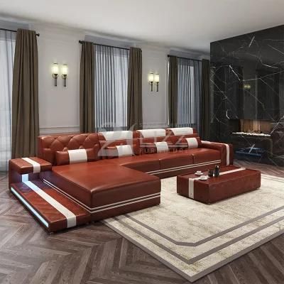Hot Sale Modern Furniture Living Room Set Functional Sectional Sofa with Colorful LED Light