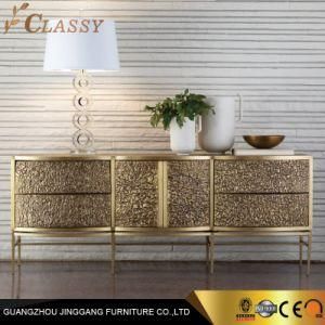 Europe Luxury Royal Style Drawer Cabinet with Unique Rugged Stone Finish