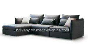 Modern Style Black Leather Sofa Home Sofa Set (D-74D+B+E)