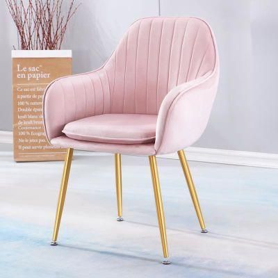 Velvet Accent Leisure Chair Vanity Chair Make up Pink