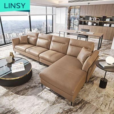 3 Wood Modern Design American Set Home Genuine Leather Sofa New Rap1K