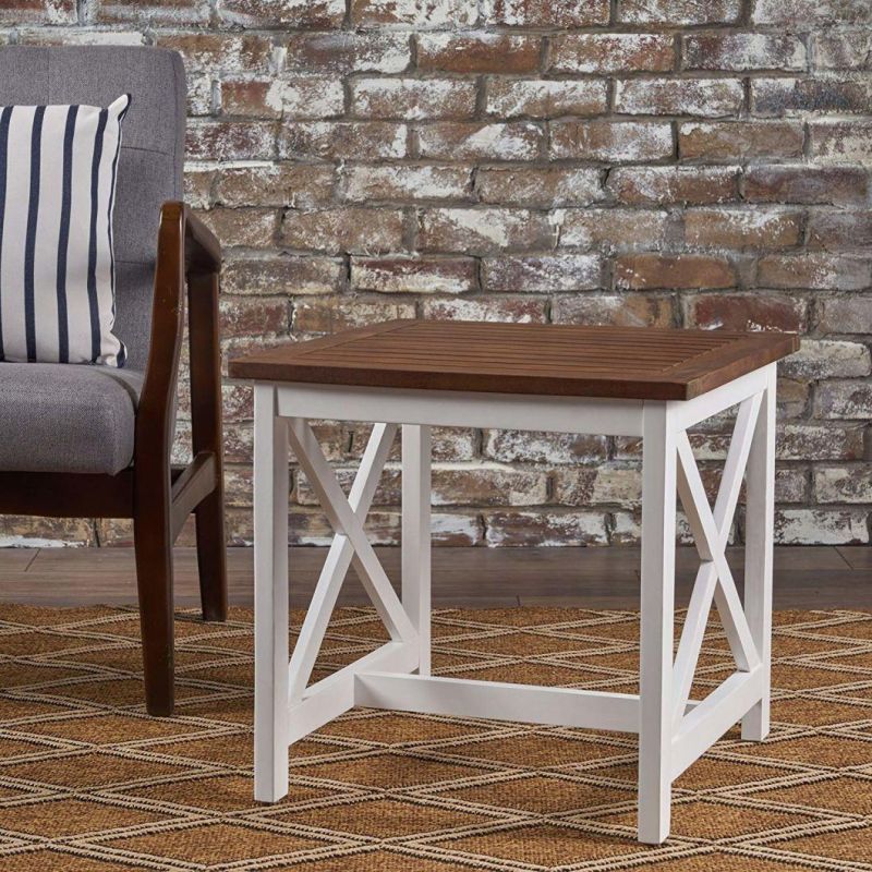 White Brown Accent Coffee Tables for Living Room