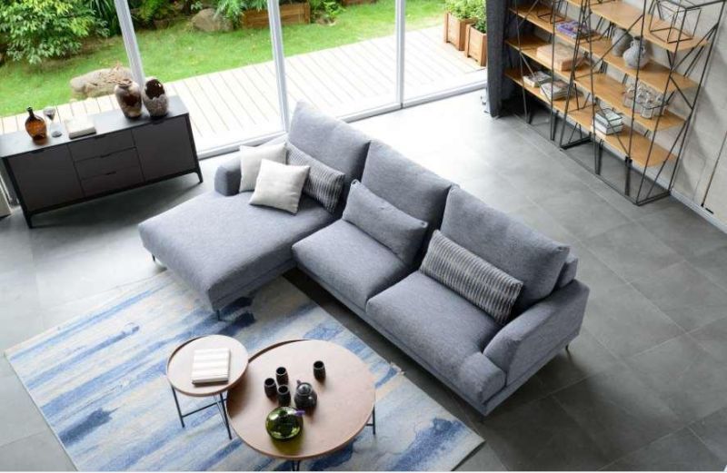 C40 Fabric Corner Sofa, Latest Design Corner Sofa in Home and Hotel Furniture Customization