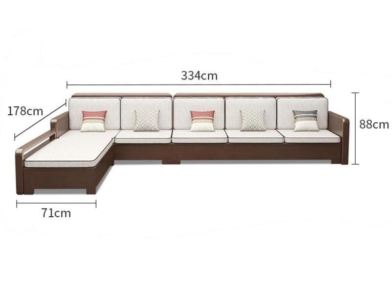 Modern Minimalist Living Room Storage Wooden Furniture Walnut Sofa