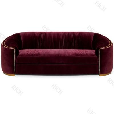 Home Furniture Feather Velvet Sofa for Living Room