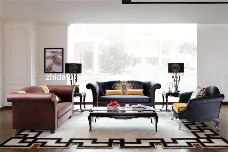 Italian Velvet Living Room Classic America Sofa for Seating Room