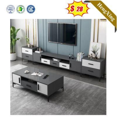 Classic Gray Color Modern Home Furniture Wooden Drawer Cabinet Melamine Laminated Board TV Stand