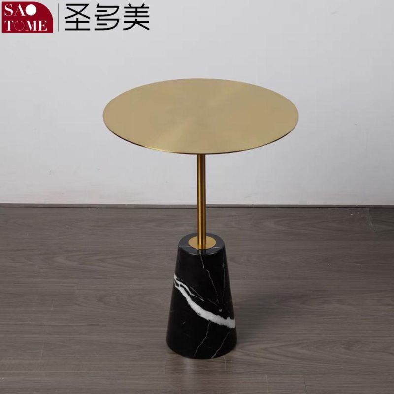 Modern Popular Living Room Furniture Natural Stone Base T-Shaped Round Tea Table