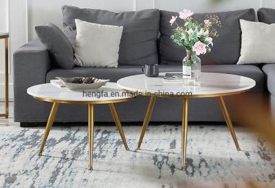 Modern Restaurant Cafe Furniture Golden Frosting Leg Metal Frame Side Table