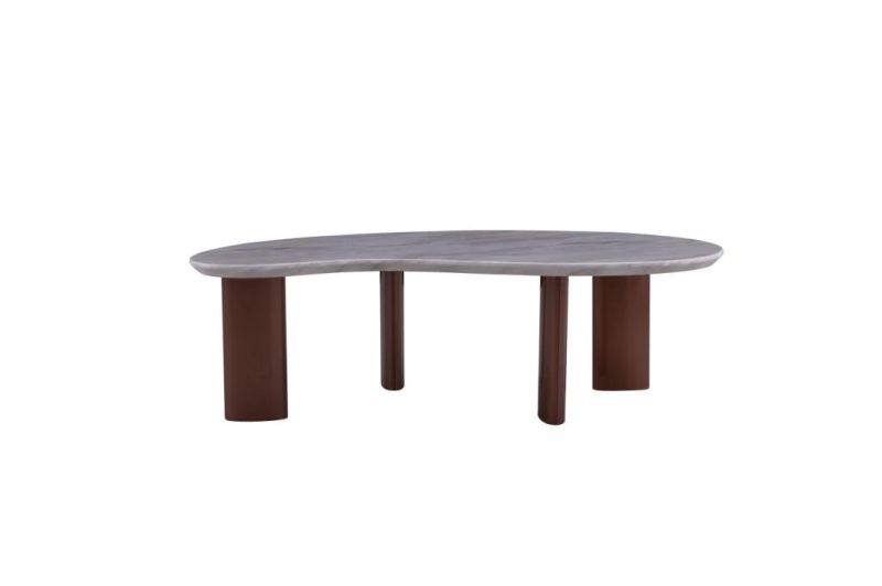 Hot Sale Simple Leisure Furniture Round Marble Top Stainless Steel Side Tea Table