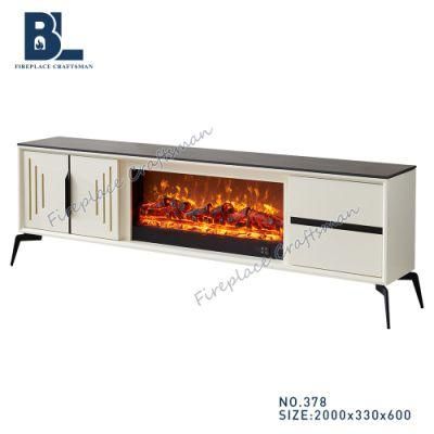 Modern storage Cabinet Electric Fireplace TV Stand with Wood Burning Insert Pellet Stove