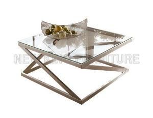 Modern Design New Center Table Square Glass Coffee Table (NK-CTB004)