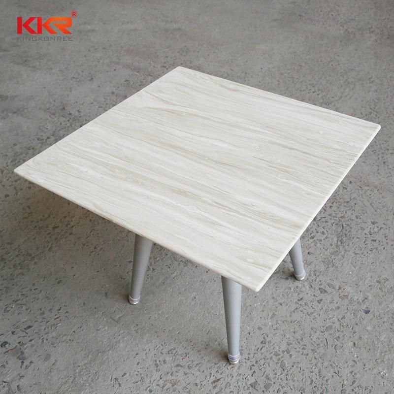 Luxury Matt Square Four People Artificial Stone Coffee Table