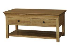 Coffee Table with 2 Drawers/Solid Oak Coffee Table/French Style Coffee Table/ Wooden Furniture