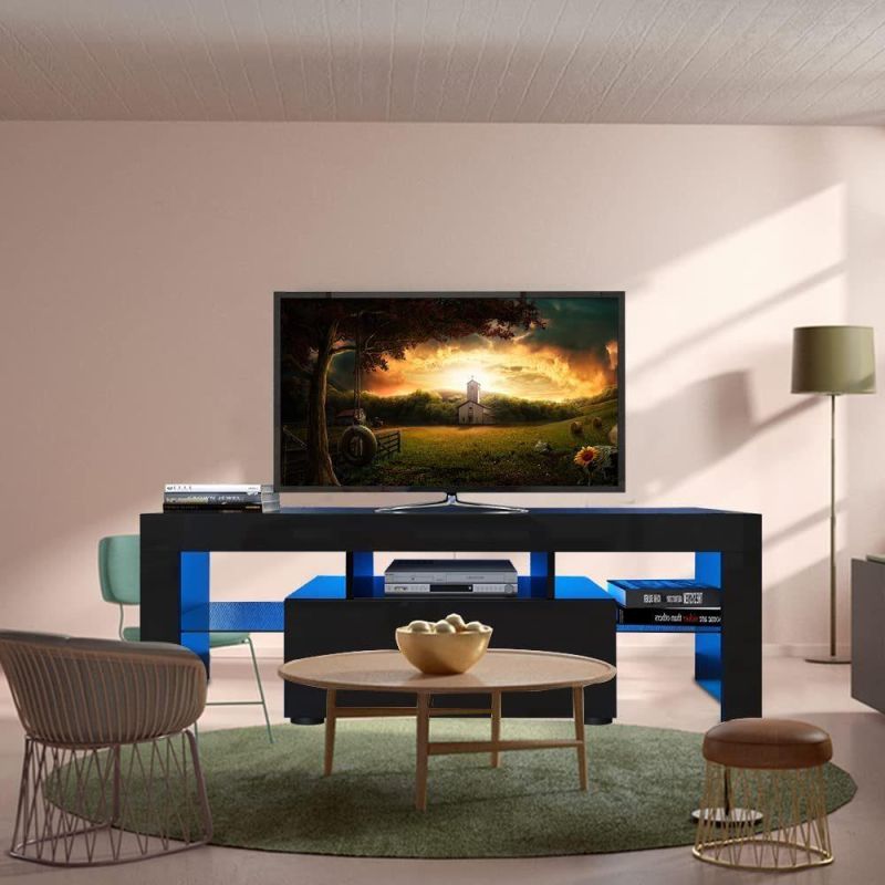 Modern Style TV Stand TV Cabinet Console Table with LED Light for Living Room