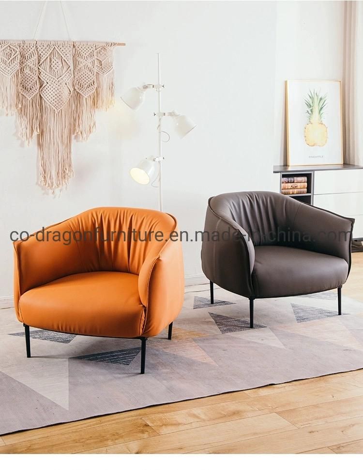 Fashion Simple Leisure Sofa Chair with Leather for Home Furniture