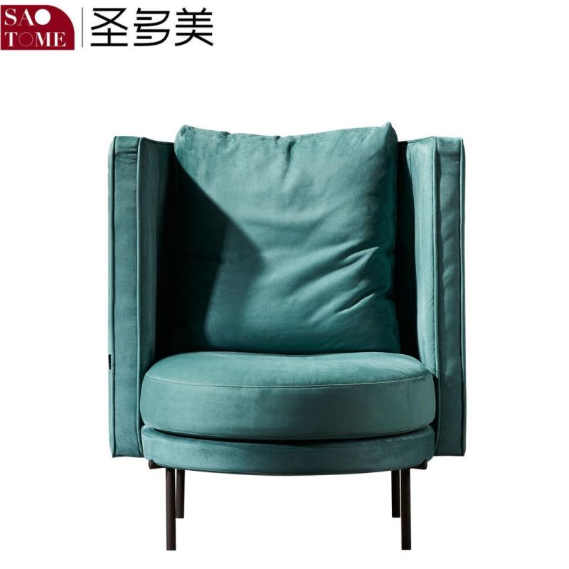 Comfortable Lazy Sofa Hotel Living Room Brown Leather Leisure Chair
