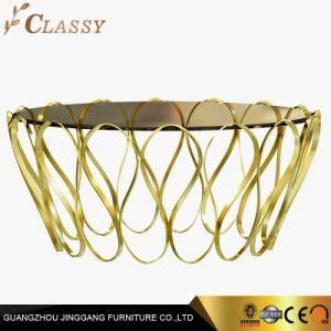 Stainless Steel Coffee Table Italy Glass Table Round Table for Home Furniture