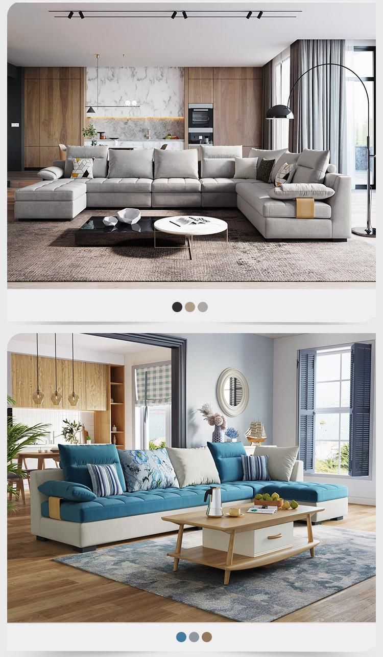 Linsy Sectional China Furniture Wooden Fabric Sofa Set 996