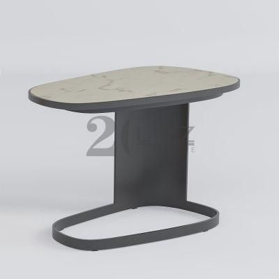 Unique Modern Design European Home Hotel Office Furniture Black Stone Tea Coffee Table